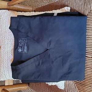 Figs, Casma Three-Pocket Scrub Top, black size XL